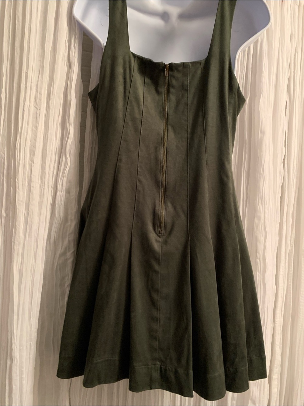 En Saison Delphine Faux Suede Pleated Fit-And-Flare Mini Dress M - Picture 3 of 4